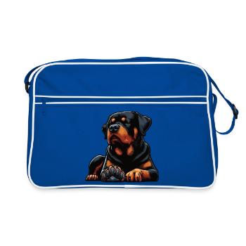 Rottweiler Propriétaire de Rottweiler Lovers - Sac Retro - bleu/blanc - Devant