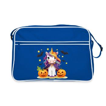 Licorne d’Halloween avec cape magique - Sac Retro - bleu/blanc - Devant