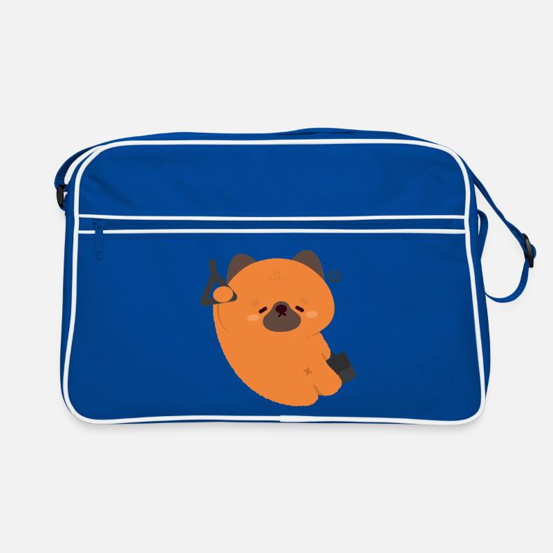 Müder Deutscher Schäferhund Welpe pendeln - Retro Tasche - Blau/Weiß