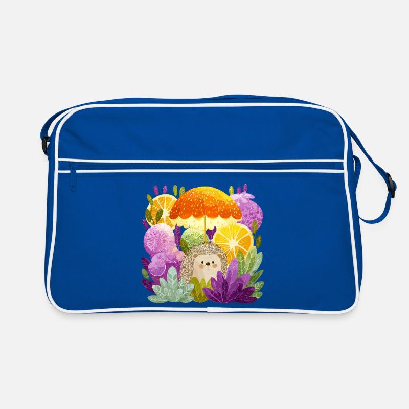 Igel unter Zitronenregen Retro Tasche