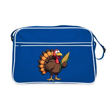 Thanksgiving Drôle Dinde de Thanksgiving - Sac Retro - bleu/blanc - Devant