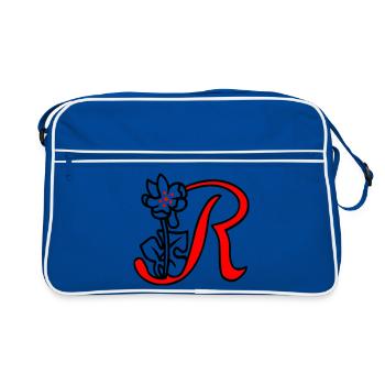 Buchstabe R - Retro Tasche - Blau/Weiß - Vorne