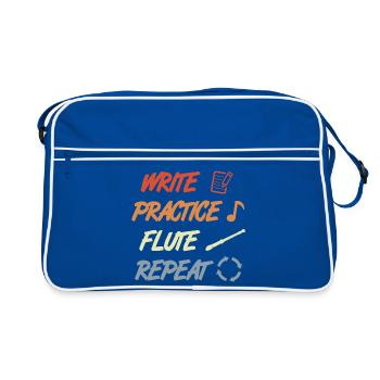 Write Practice Flute Repeat - Retro Tasche - Blau/Weiß - Vorne