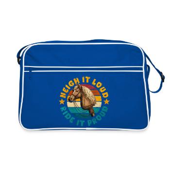 Hurlement bruyant Roulez fier Passe-temps - Sac Retro - bleu/blanc - Devant