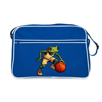 Basketball Frosch - Retro Tasche - Blau/Weiß - Vorne