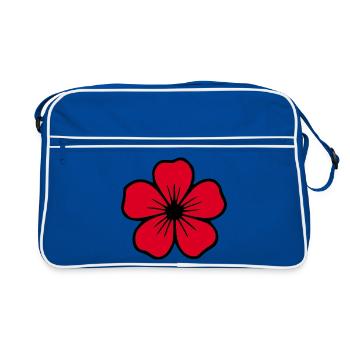 Fleur d’hibiscus Fleur rouge Fleur d’hibiscus Fleur hawaïenne - Sac Retro - bleu/blanc - Devant