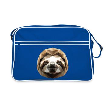Sloth Morning Grouch Lazy Cute Sloths - Retro Bag - blue/white - Front