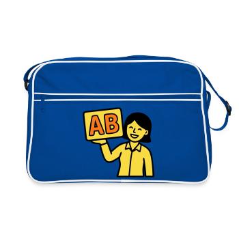 Enseignant à l’école primaire ABC Vector - Sac Retro - bleu/blanc - Devant