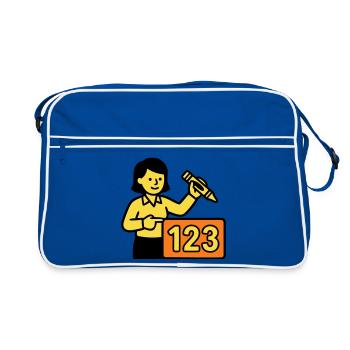 Enseignant Math 123 School - Sac Retro - bleu/blanc - Devant
