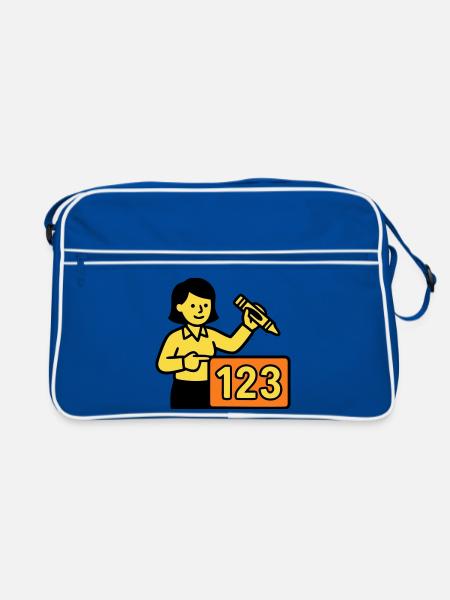 Enseignant Math 123 School - Sac Retro - bleu/blanc - Devant
