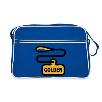 Dog Leash Golden Retriever Walk - Retro Bag - blue/white - Front