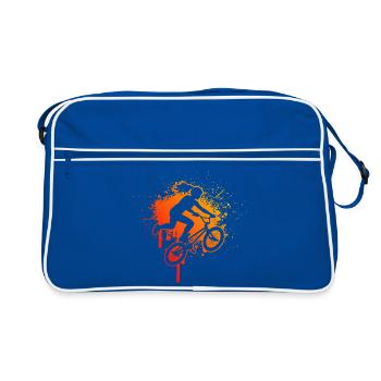 Cadeau de BMX freestyle pour un rider freestyle - Sac Retro - bleu/blanc - Devant