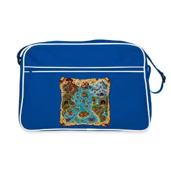 Enchanted Pirate Map with X-Markers - Retro Bag - blue/white - Front