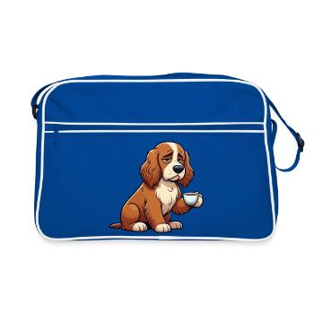 Cocker Spaniel Cockerhund Cocker Spaniel Besitzer - Retro Tasche - Blau/Weiß - Vorne