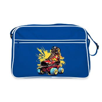 Rollerskates Grafik - Retro Tasche - Blau/Weiß - Vorne