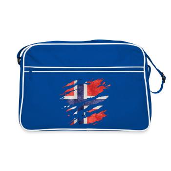 Norway - National flag, scratches, cracks - Retro Bag - blue/white - Front