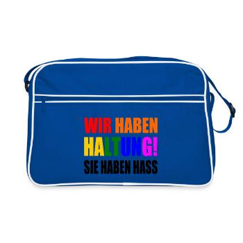 We have attitude, they hate - Retro Bag - blue/white - Front