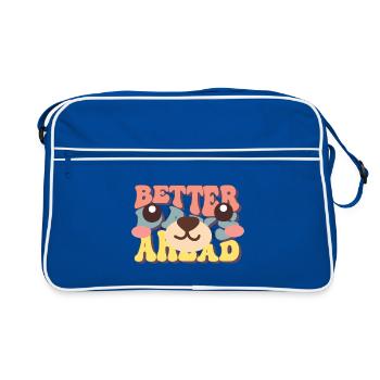 Better Forward bear motif - Retro Bag - blue/white - Front