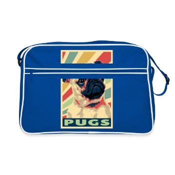 Pugs colores vintage - Sac Retro - bleu/blanc - Devant