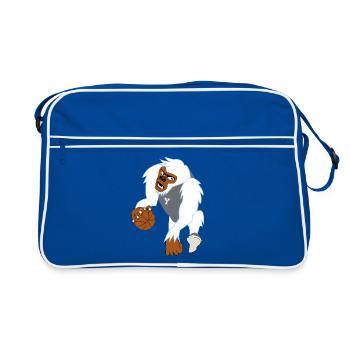 white gorilla - Retro Bag - blue/white - Front