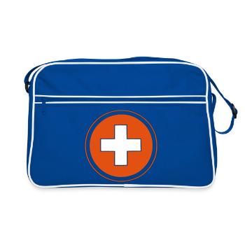 swisscross Schweizerkreuz weiss rot - Retro Tasche - Blau/Weiß - Vorne