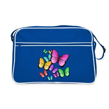 papillons de couleur sauvage - Sac Retro - bleu/blanc - Devant
