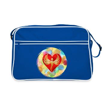 EngelHerz der Regenbogen Dimension - Sonja Ariel - Retro Tasche - Blau/Weiß - Vorne
