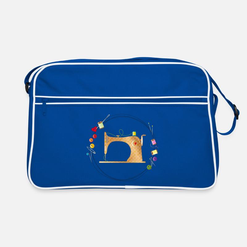nostalgic colorful sewing machine with sewing accessories Retro Bag