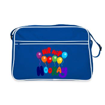Party Hip, hip hooray - Retro Bag - blue/white - Front