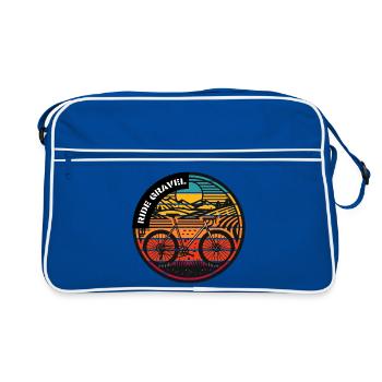 Retro Gravel Ride - Vintage Cycling Art - Retro Bag - blue/white - Front