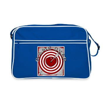 Cible avec flèche en cœur Carte Game over - Sac Retro - bleu/blanc - Devant
