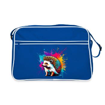 Igel - Retro Tasche - Blau/Weiß - Vorne