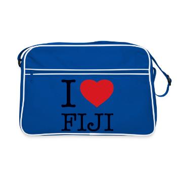 I LOVE FIJI - Retro Tasche - Blau/Weiß - Vorne