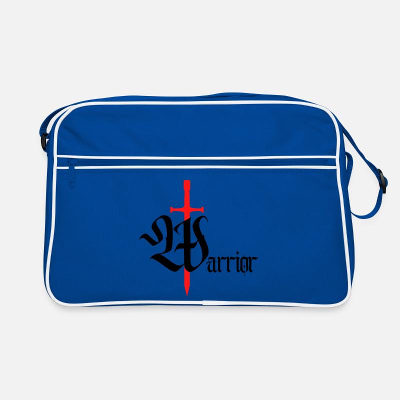 Design de guerrier gothique avec texte noir épée Sac Retro