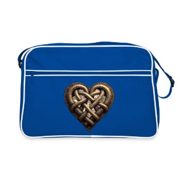 Fantaisie médiévale coeur entrelacé - Sac Retro - bleu/blanc - Devant