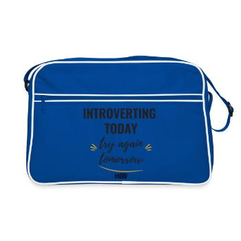Introverting Today, Try Again Tomorrow. - Retro Bag - blue/white - Front
