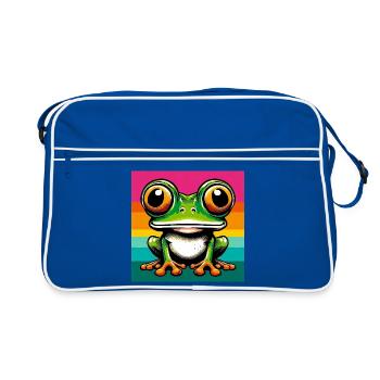 grenouille - Sac Retro - bleu/blanc - Devant