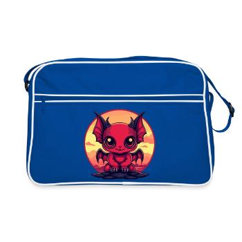 Lutin Démon Rouge le soir - Sac Retro - bleu/blanc - Devant