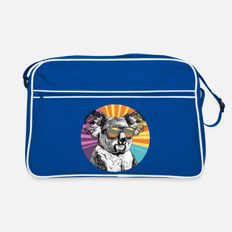 Koala with sunglasses in retro rainbow Retro Bag