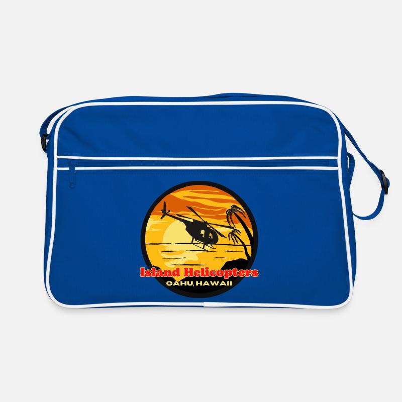 Island Helikopter Hawaii Sunset Retro Tasche