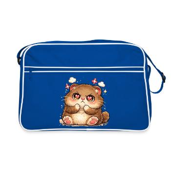 Chaton aux yeux en cœur - Sac Retro - bleu/blanc - Devant