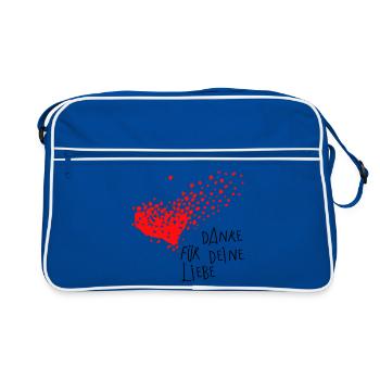Thank you heart - Retro Bag - blue/white - Front