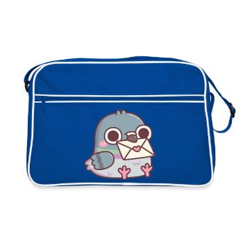 Pigeon mignon avec une lettre d’amour - Sac Retro - bleu/blanc - Devant