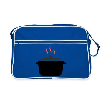 Cooking Pot Steam Cooking - Retro Bag - blue/white - Front