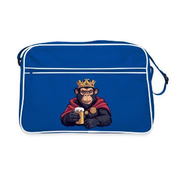 Monkey Beer King - Retro Bag - blue/white - Front