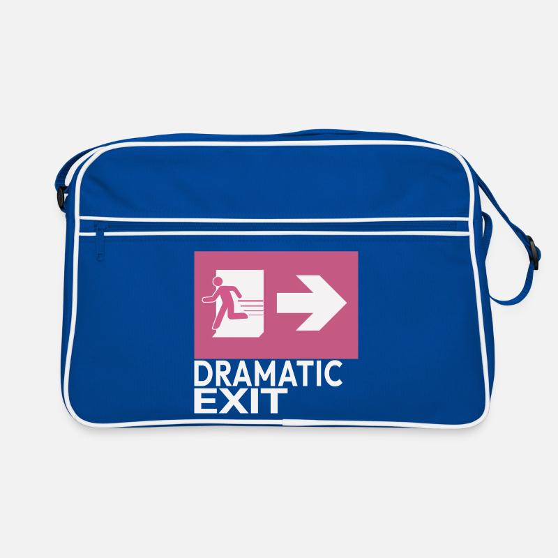 Dramatic Exit Funny Statement Minimal Graphic Retro Bag