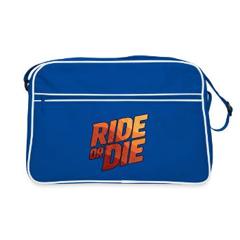 Ride or Die Typografie - Retro Tasche - Blau/Weiß - Vorne