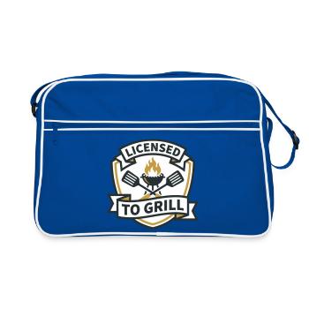 Permis de Griller : Le Roi du Barbecue - Sac Retro - bleu/blanc - Devant