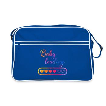 Cœur de chargement de bébé - Sac Retro - bleu/blanc - Devant