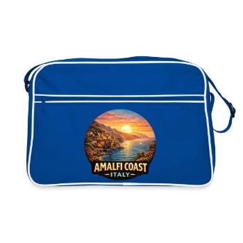 Amalfi Coast Italy Sunset Holiday - Retro Bag - blue/white - Front